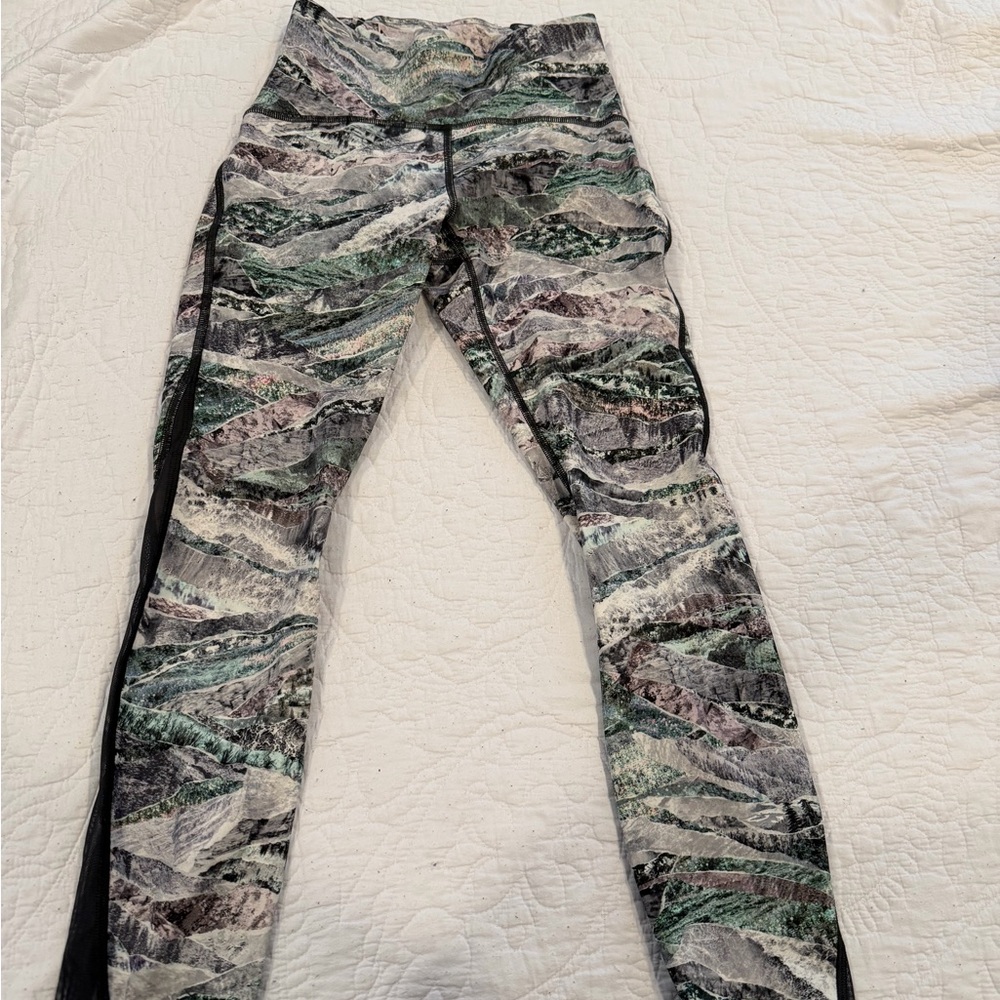 Lululemon Athletica Patterned Leggings with Green and Black
